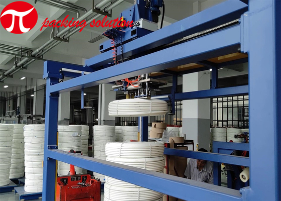 PE PVC Pipe Packing Machine / Coil Packaging Line 300mm Width With Wrapping System