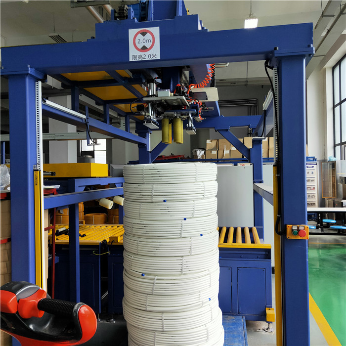 PE PVC Pipe Packing Machine / Coil Packaging Line 300mm Width With Wrapping System
